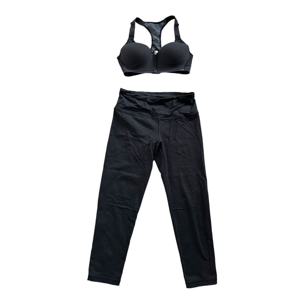 Victoria’s Secret sport Women’s 7/8 black leggings and 34B hard shell sports bra